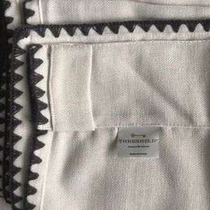 Threshold charcoal stitched curtain panels